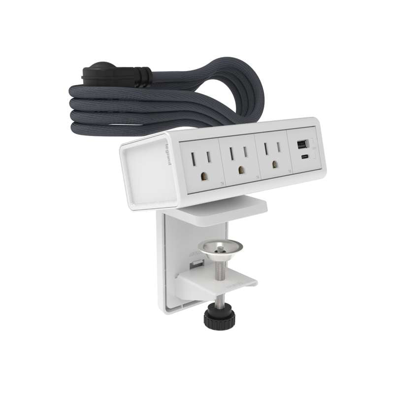 Wiremold dash Desktop Power Center, 3 Outlets and 1 USB A/C, White