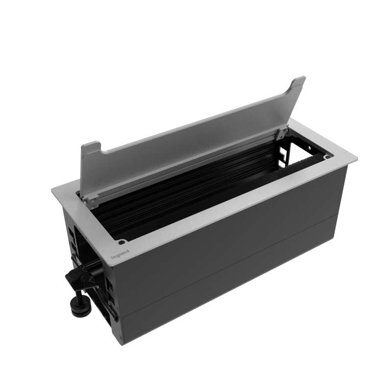 Wiremold Empty Access Table Box, Aluminum