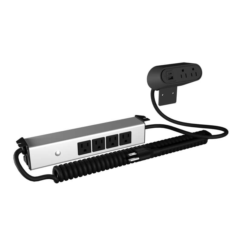 Wiremold Sit Stand Desk Power Module with Dual Outlets and USB Ports, Black