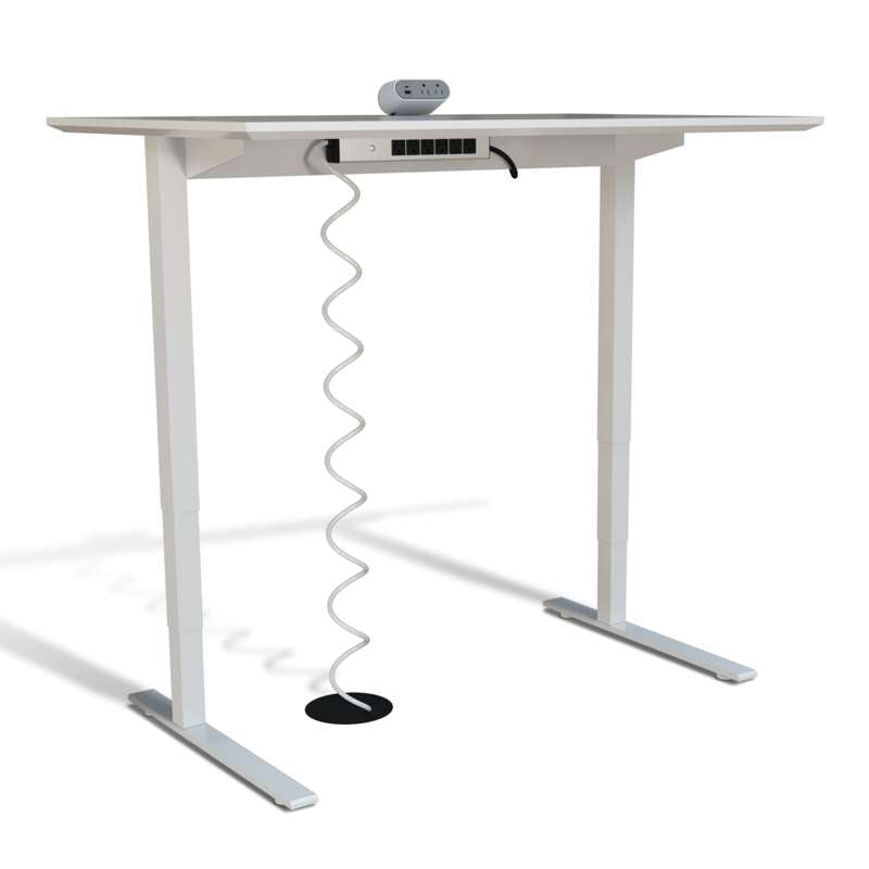Wiremold Sit Stand Desk Power Unit with Triple Outlets and USB Ports, White