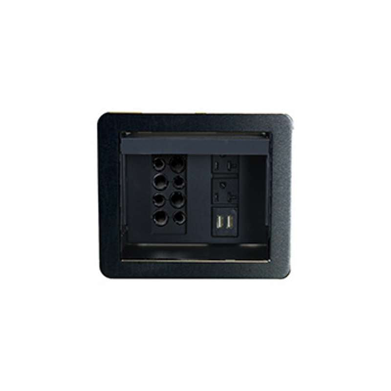 Wiremold InteGreat A/V TABLE BOX WITH USB, FIELD WIRED, BLACK