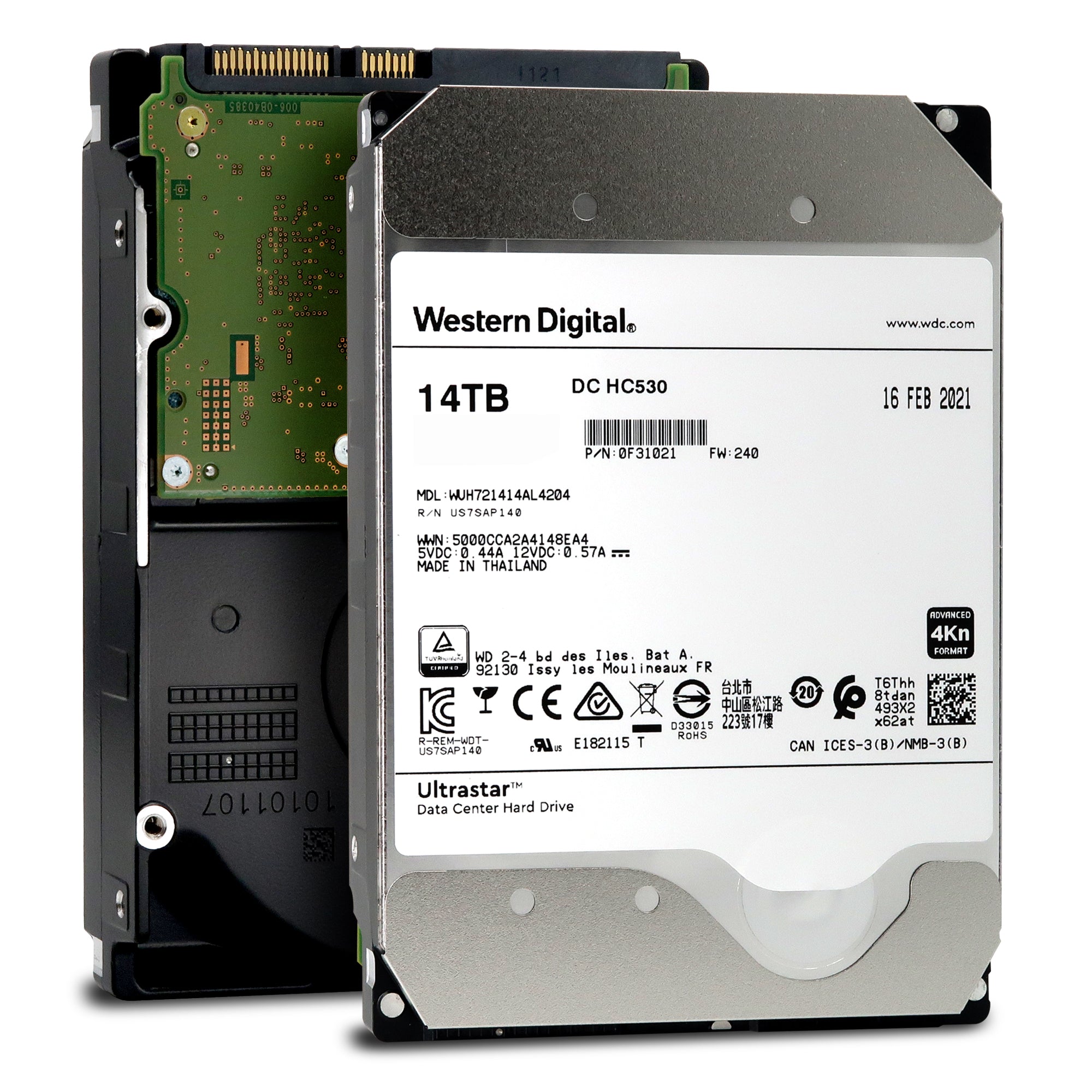 Western Digital Ultrastar DC HC530 WUH721414AL4204 0F31021 14TB 7.2K RPM Single Port SAS 12Gb/s 4Kn 3.5in Hard Drive