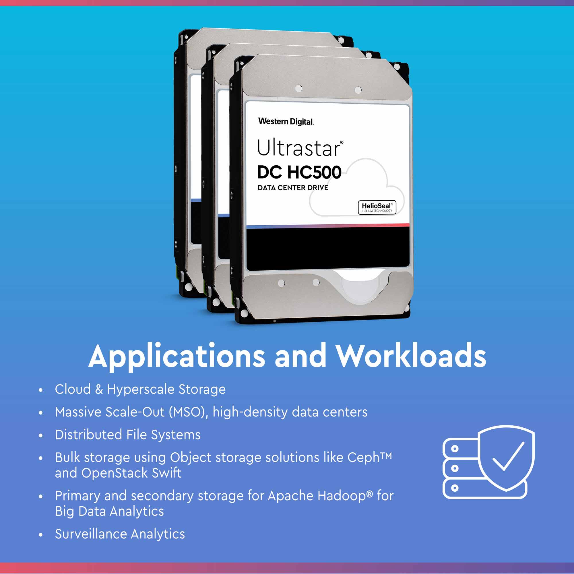 Western Digital Ultrastar DC HC530 WUH721414AL5201 14TB 7.2K RPM SAS 12Gb/s 512e 3.5in Hard Drive