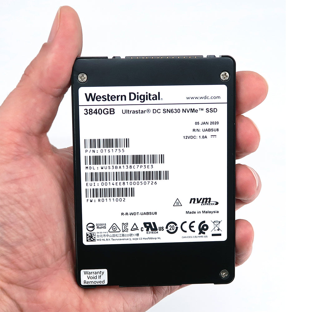 Western Digital Ultrastar DC SN630 WUS3BA138C7P3E3 0TS1755 3.84TB PCIe Gen 3.0 x4 4GB/s U.2 2.5in Refurbished SSD