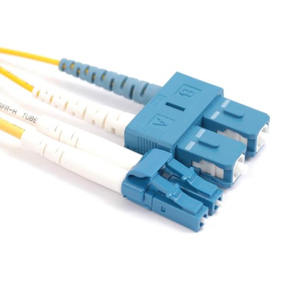 Fiber Optic Patch Cable, LC to SC UPC-UPC, 1 meter, 1.6mm, Duplex, SM | Plus Corning® SMF-28® Ultra Fiber