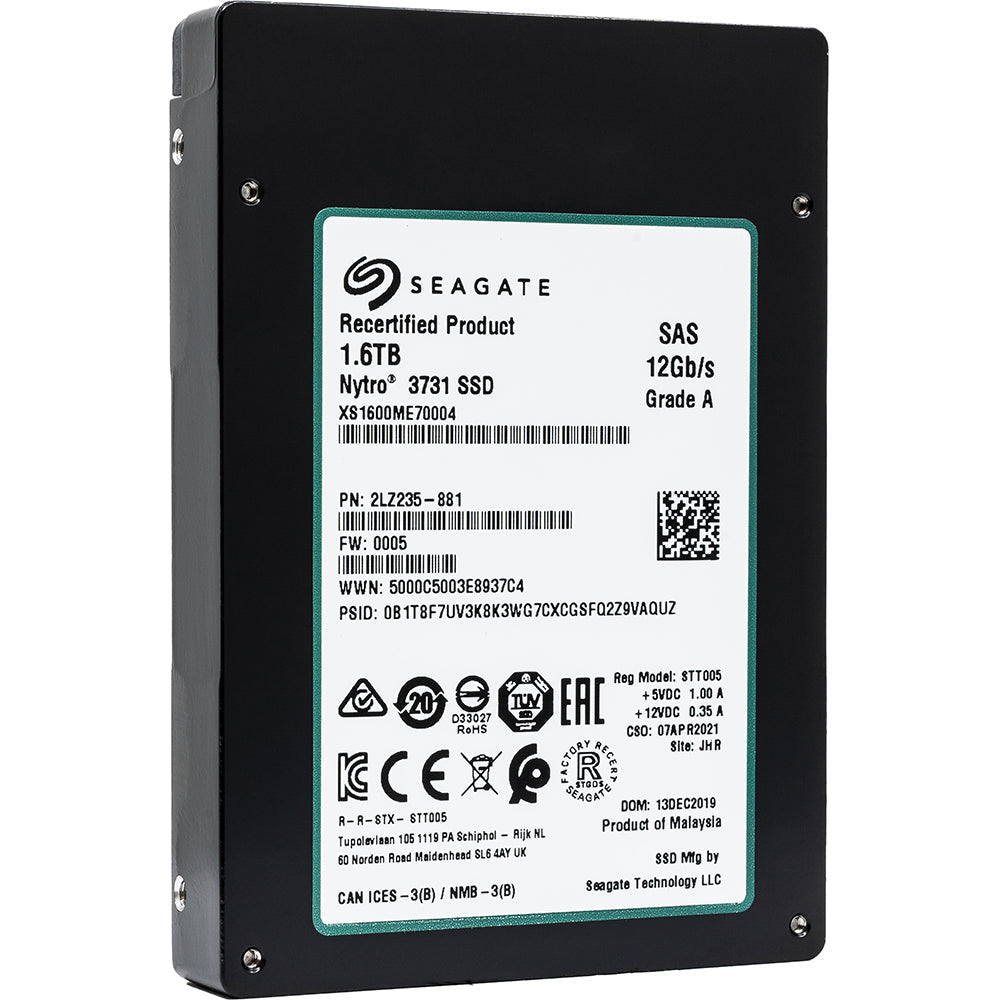 Seagate Nytro 3731 XS1600ME70004 1.6TB SAS 12Gb/s 2.5in Recertified Solid State Drive