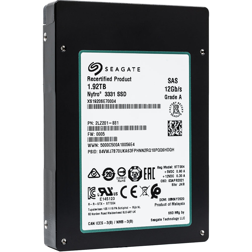 Seagate Nytro 3331 XS1920SE70004 1.92TB SAS 12Gb/s 2.5in Recertified Solid State Drive