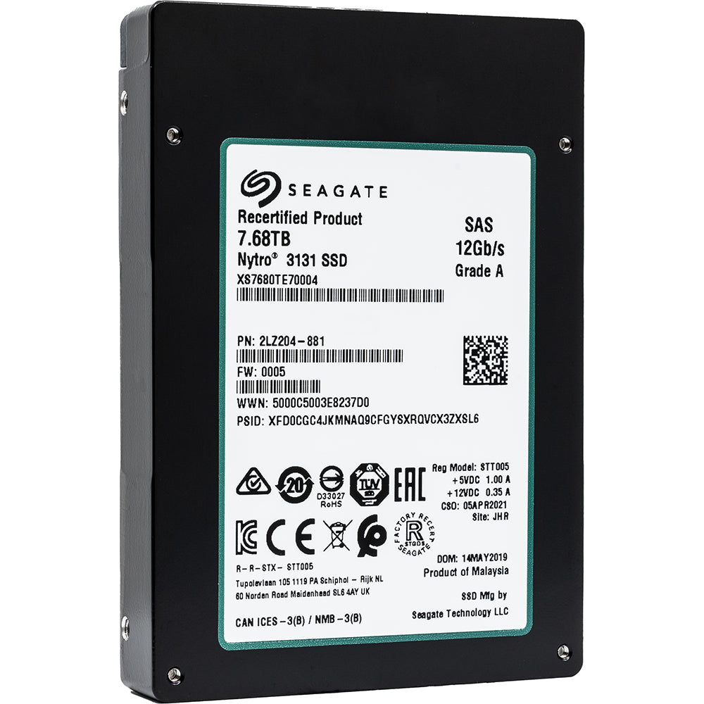 Seagate Nytro 3131 XS7680TE70004 7.68TB SAS 12Gb/s 2.5in Recertified Solid State Drive