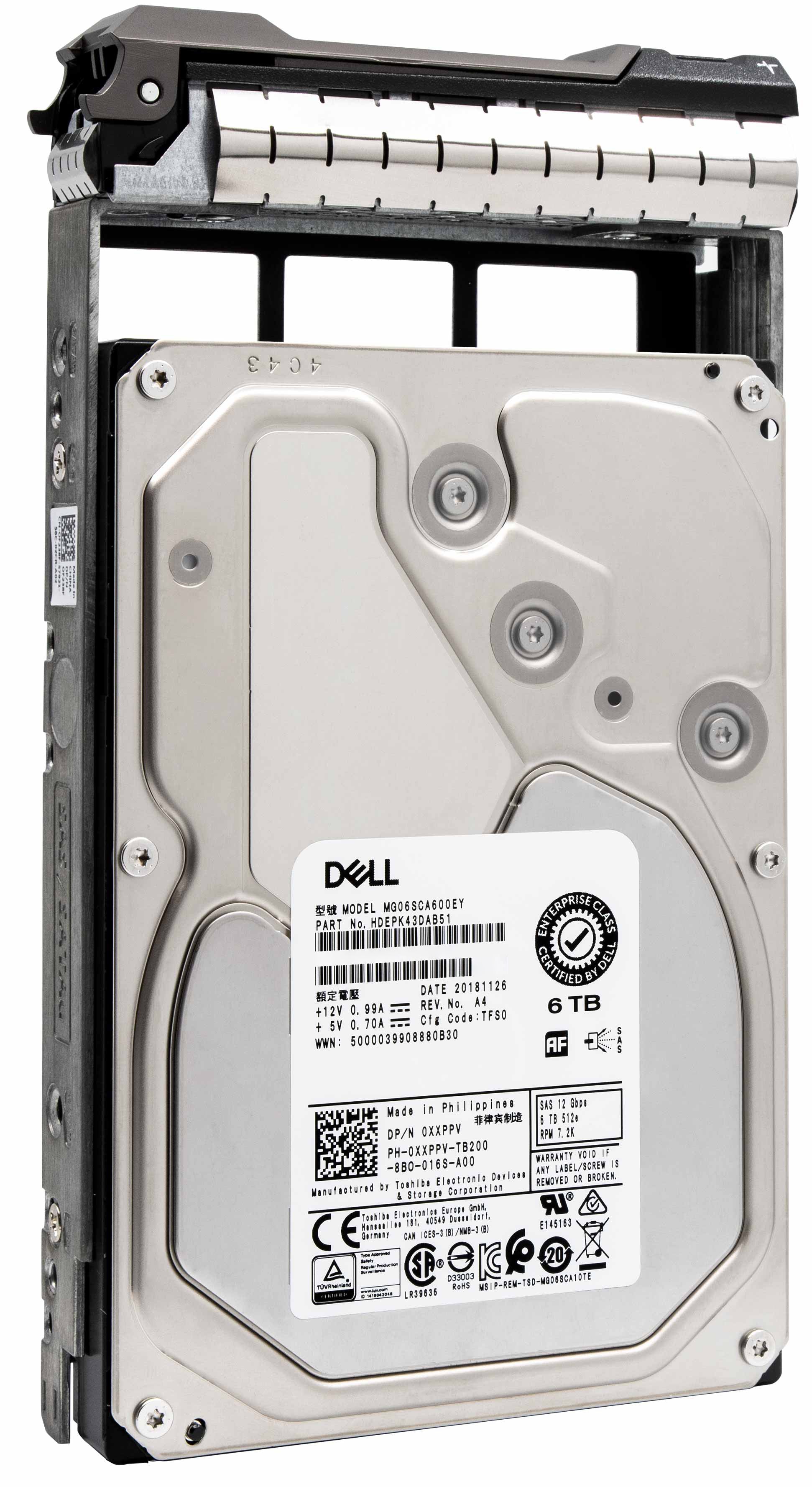 Toshiba / Dell G13 MG06SCA600EY 6TB 7.2K RPM SAS 12Gb/s 512e 3.5in Refurbished HDD