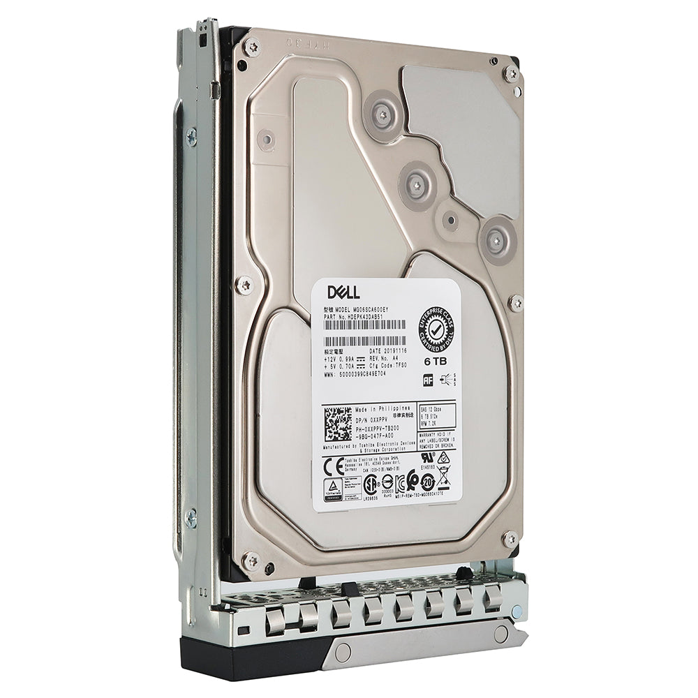 Dell G14 0XXPPV 6TB 7.2K RPM SAS 12Gb/s 512e 3.5in Recertified Hard Drive