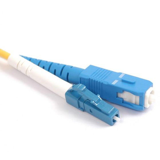 Fiber Optic Patch Cable, LC to SC UPC-UPC, 2 meters, 1.6mm, Simplex, SM | Plus Corning® SMF-28® Ultra Fiber