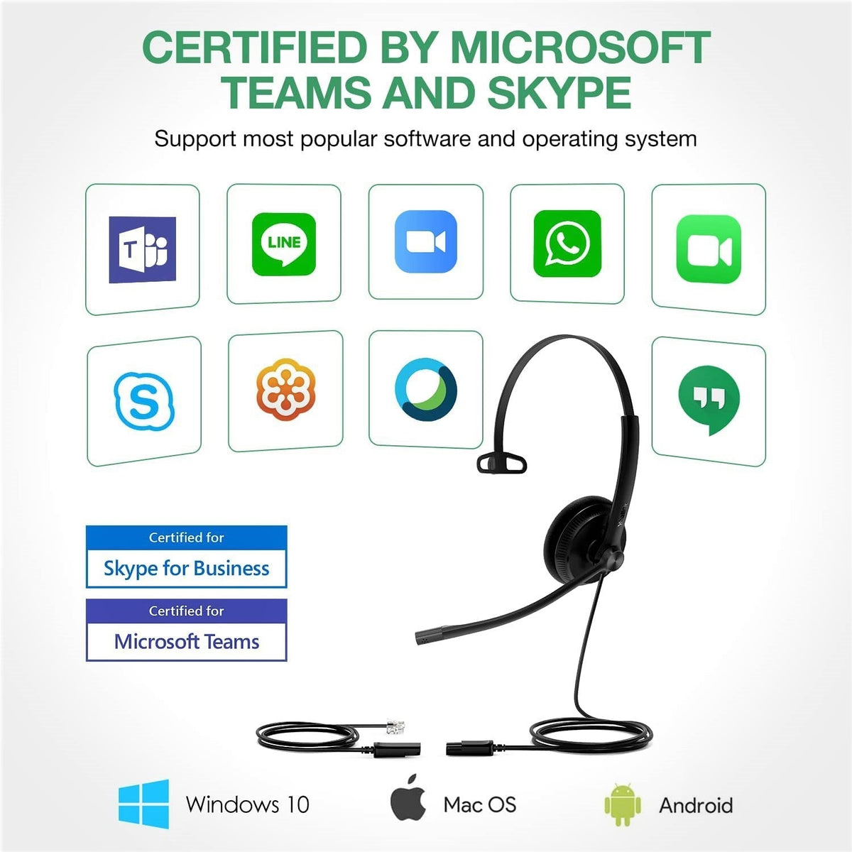 Yealink YHS34 & YHS34 Lite Dual/Mono Wideband Headset