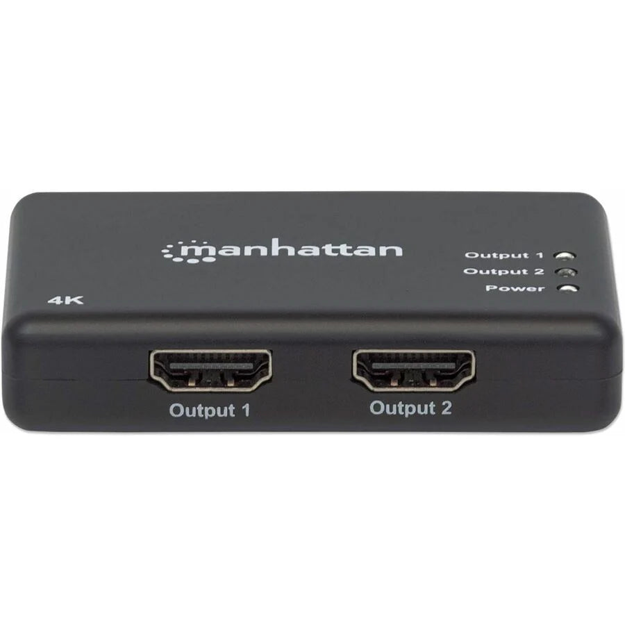 HDMI Splitter 2-Port , 4K@30Hz, Displays output from x1 HDMI source to x2 HD displays (same output to both displays), AC Powered (cable 0.9m), Black, Three Year Warranty
