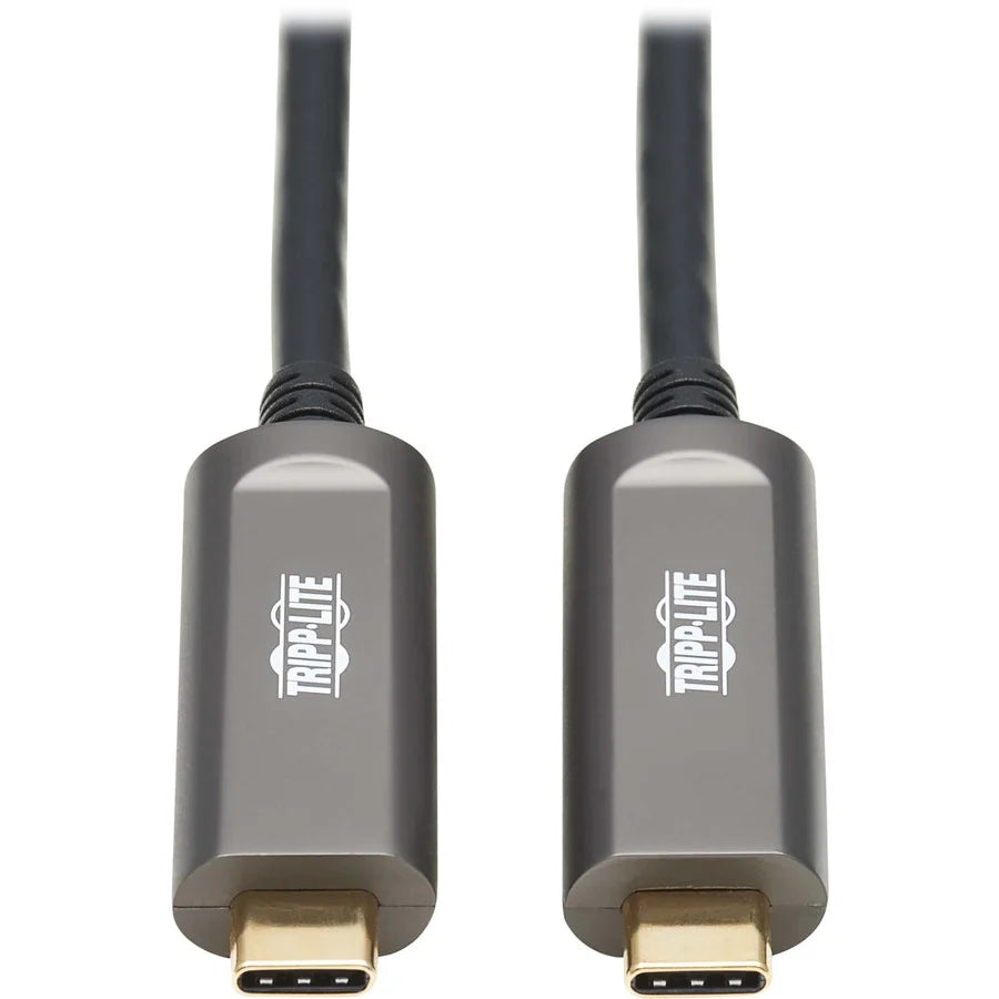 Eaton Tripp Lite Series USB-C AOC Cable (M/M) - USB 3.2 Gen 2 (10 Gbps) Plenum-Rated Fiber Active Optical Cable - Data Only, Black, 10 m (33 ft.)