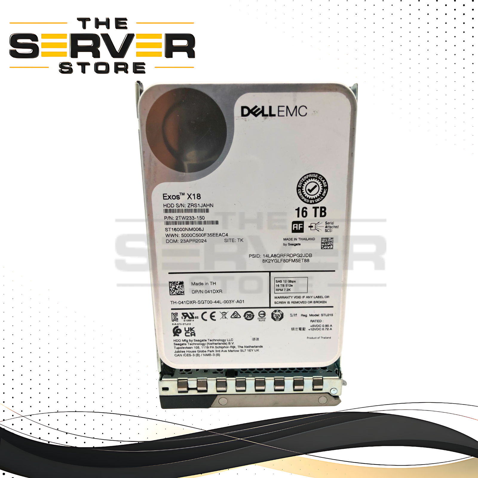 Dell 16TB SAS 12G 7.2K LFF 3.5" HDD Seagate Exos X18 ST16000NM006J 041DXR 41DXR