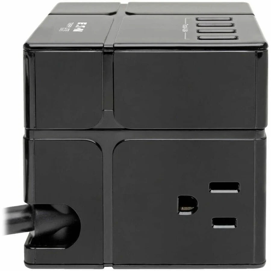 Eaton Tripp Lite Series Safe-IT 3-Outlet Cube Surge Protector, 5-15R Outlets, 6 USB Charging Ports, 8 ft. (2.4 m) Cord, Antimicrobial Protection