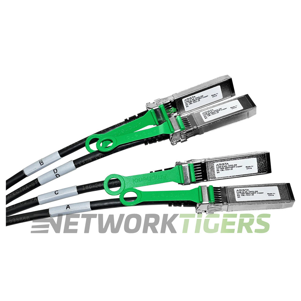 NEW Arista CAB-Q-4S-100G-3M 3m 100GB QSFP to 4x 25GB SFP28 DA Breakout Cable