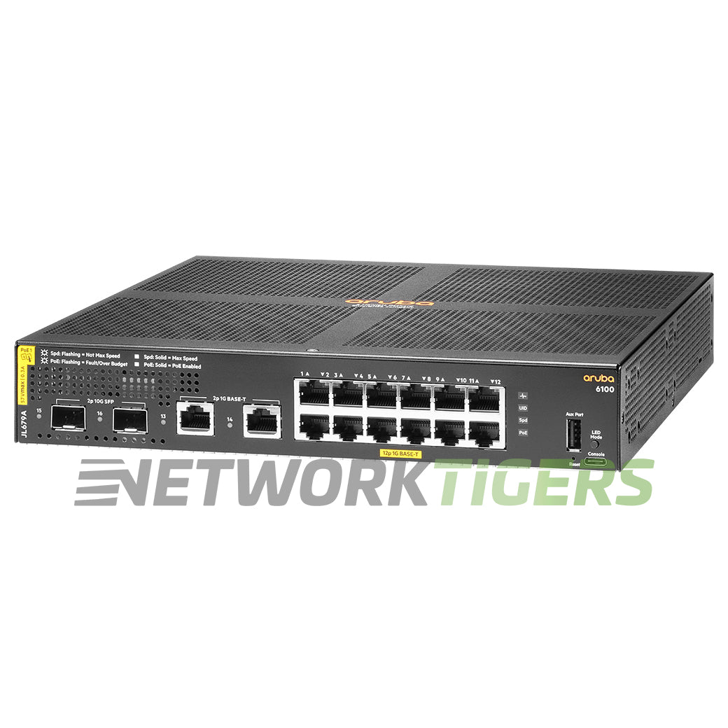 NEW HPE Aruba JL679A CX 6100 12x 1GB PoE RJ45 2x 10GB SFP+ 2x 1GB RJ45 Switch