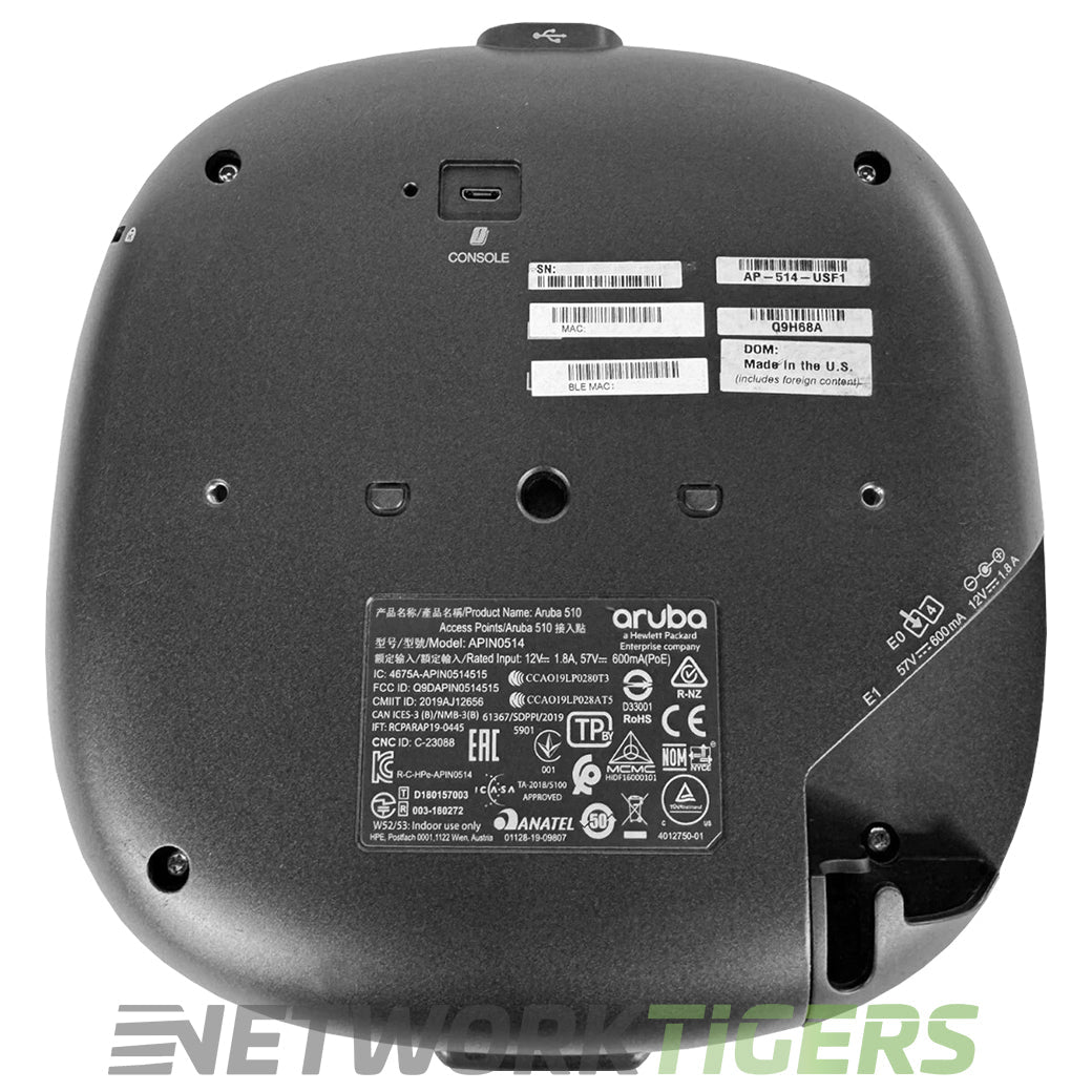 HPE Aruba AP-514 Q9H68A US TAA Wi-Fi 6 802.11ax External Antennas Campus WAP