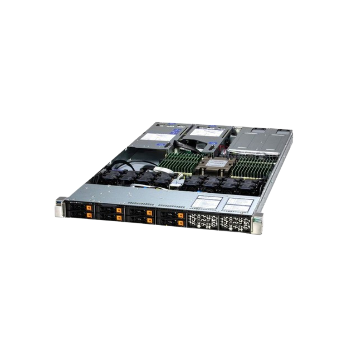 AS-1125HS-TNR Supermicro Hyper A+ Server, 2 x AMD EPYC 9334, 8 x 64GB RAM, 2 x 480GB NVMe SSD, 2 x 6.4TB NVMe SSD - NEW