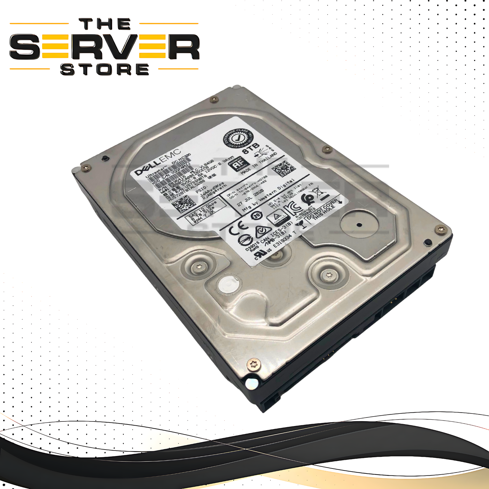 Dell 8TB SAS 12G 7.2K RPM LFF 3.5" 512e AF HDD WD Ultrastar DC H320 HUS728T8TAL5200 044YFV 44YFV