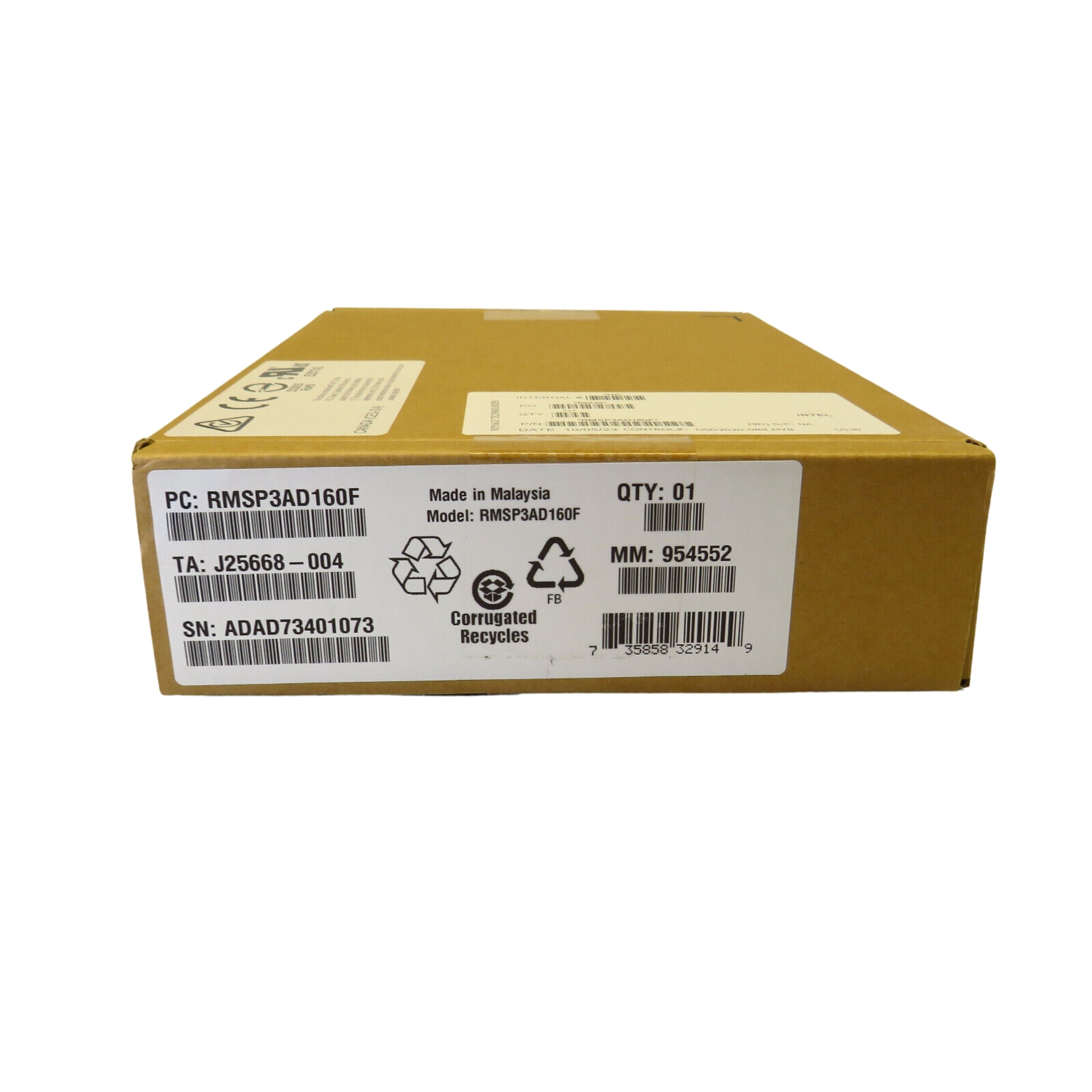 Intel RMSP3AD160F Tri-Mode PCIe/SAS/SATA RAID Module Adapter
