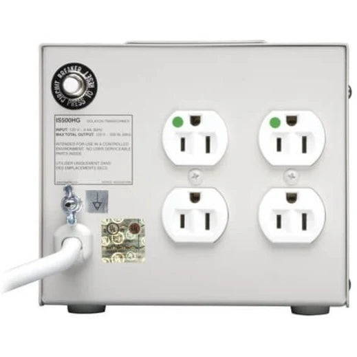 Eaton Tripp Lite Series Isolator Series 120V 500W UL 60601-1 Medical-Grade Isolation Transformer with 4 Hospital-Grade Outlets, TAA