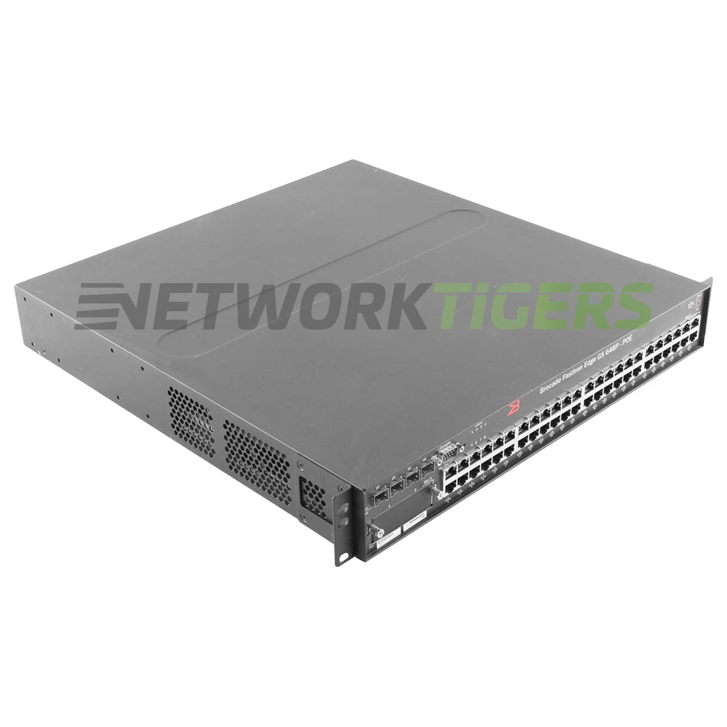 NEW Brocade FGS648P-POE FastIron GS 48x GE PoE RJ45 4x 1G SFP Switch