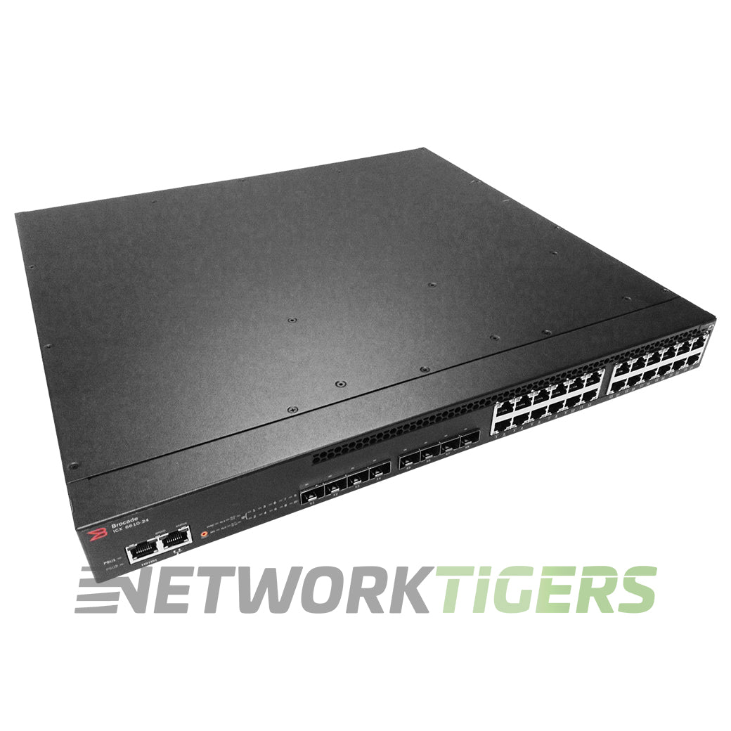 NEW Brocade ICX6610-24-E 24x 1GB RJ45 8x 1GB SFP 4x 40GB QSFP+ F-B Air Switch