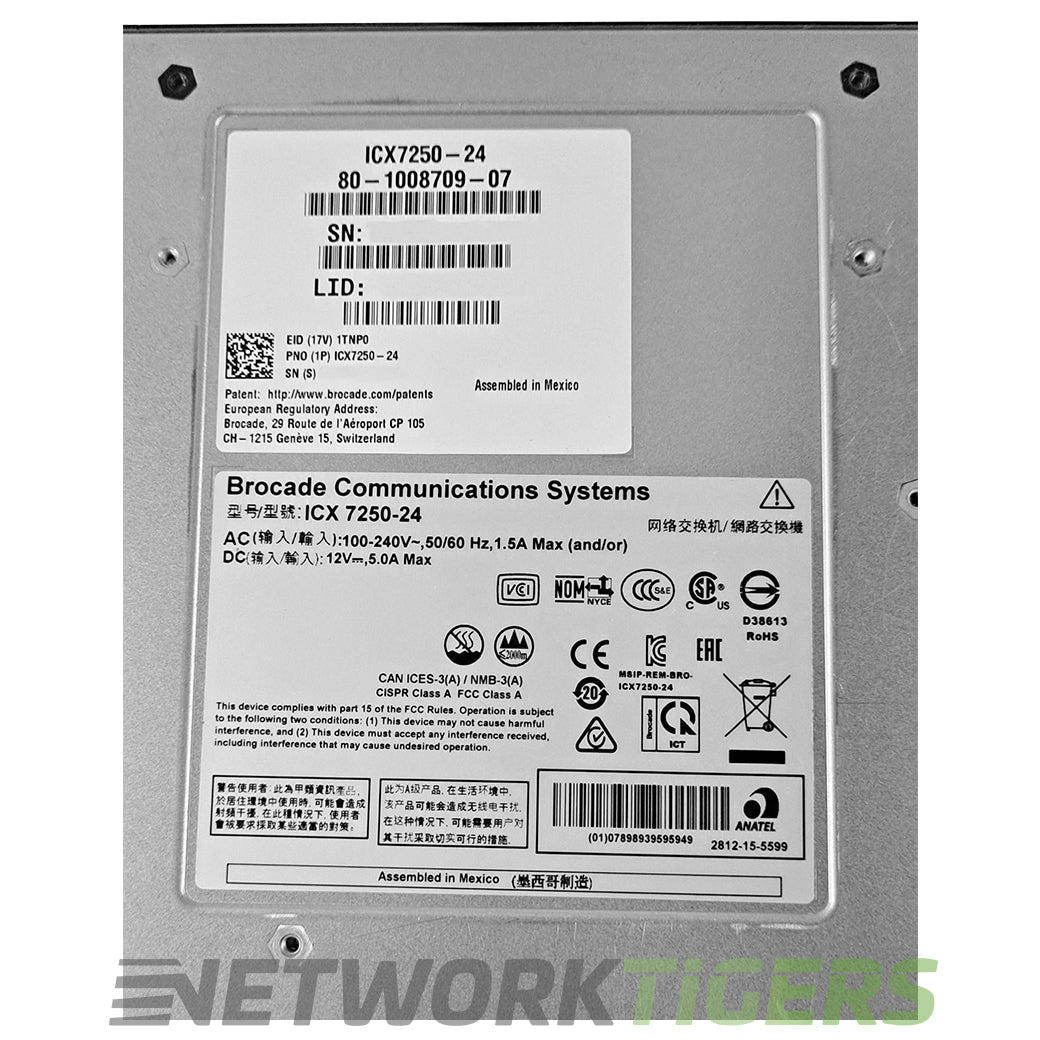 NEW Ruckus Brocade ICX7250-24-2X10G 24x 1GB RJ-45 6x SFP 2x SFP+ S-B Air Switch