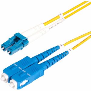 StarTech.com 25m (82ft) LC to SC (UPC) OS2 Single Mode Duplex Fiber Optic Cable, 9/125, 100G, Low Insertion Loss, LSZH Fiber Jumper Cord