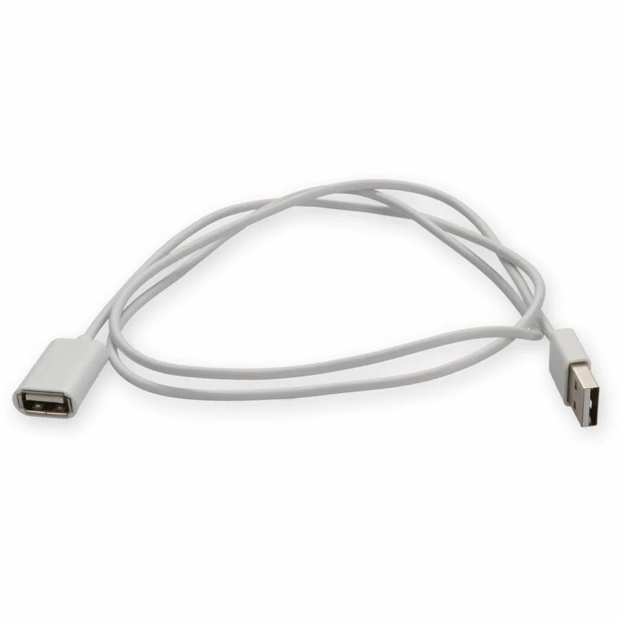 AddOn 2m USB A 2.0 Male to USB B 2.0 Female White Cable