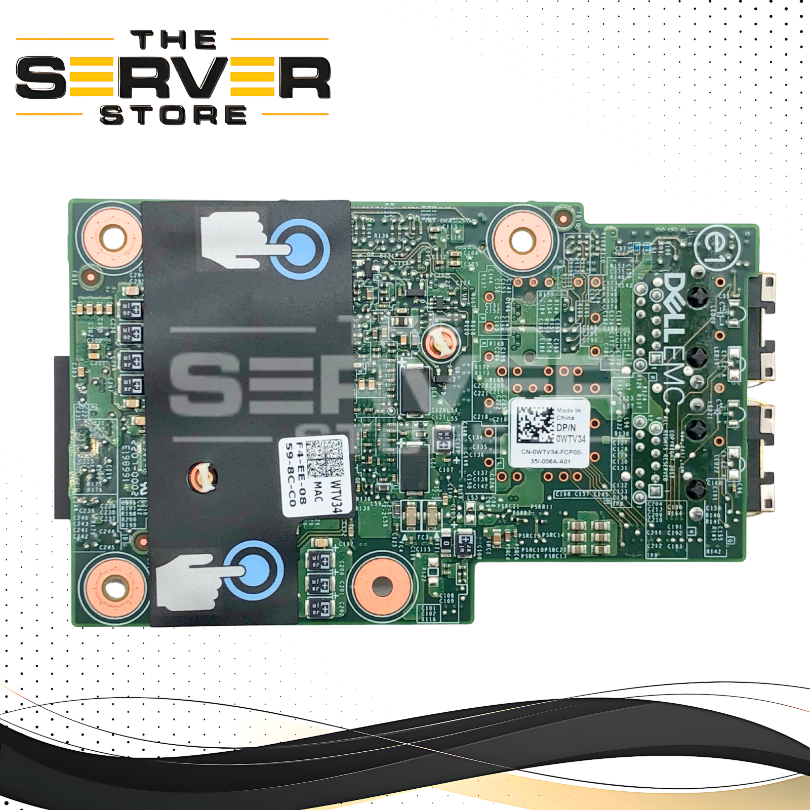 Dell Broadcom 57416 Dual Port 10GbE RJ45 Mezzanine Card, For 14th & 15th Generation PowerEdge Servers. P/N: WTV34, 0WTV34.