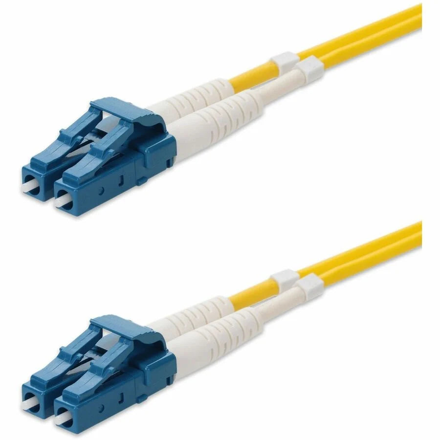 AddOn 15m LC to LC Yellow OS2 Duplex OFNR (Riser-Rated) SMF Fiber Patch Cable