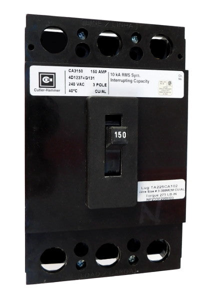 Westinghouse CA3225W Molded Case Circuit Breaker 225 Ampere 3 Pole 240 Volt AC Panel Mount