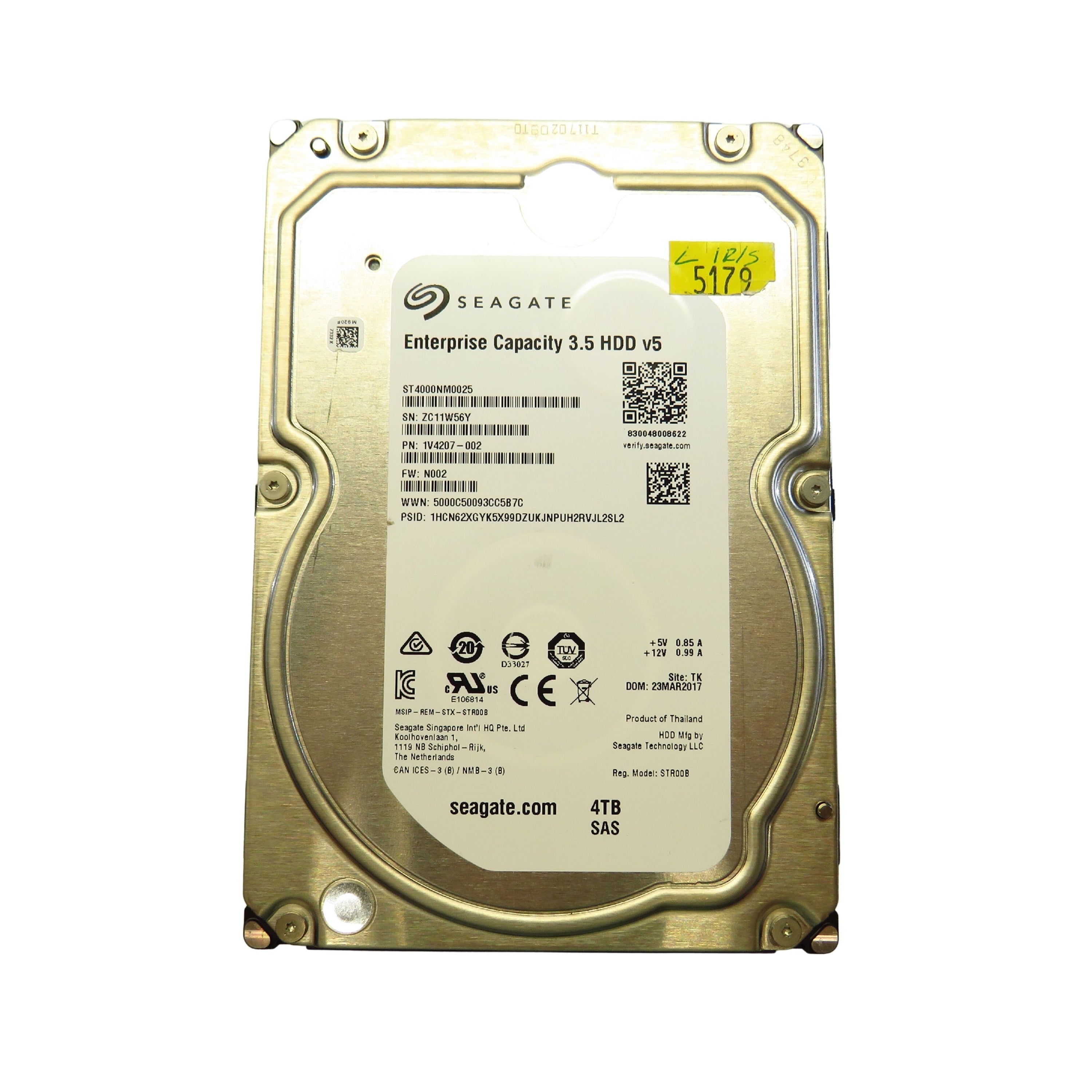 Seagate ST4000NM0025 4TB 3.5" SAS 12Gbps 7.2K RPM HDD Hard Drive (Refurbished)