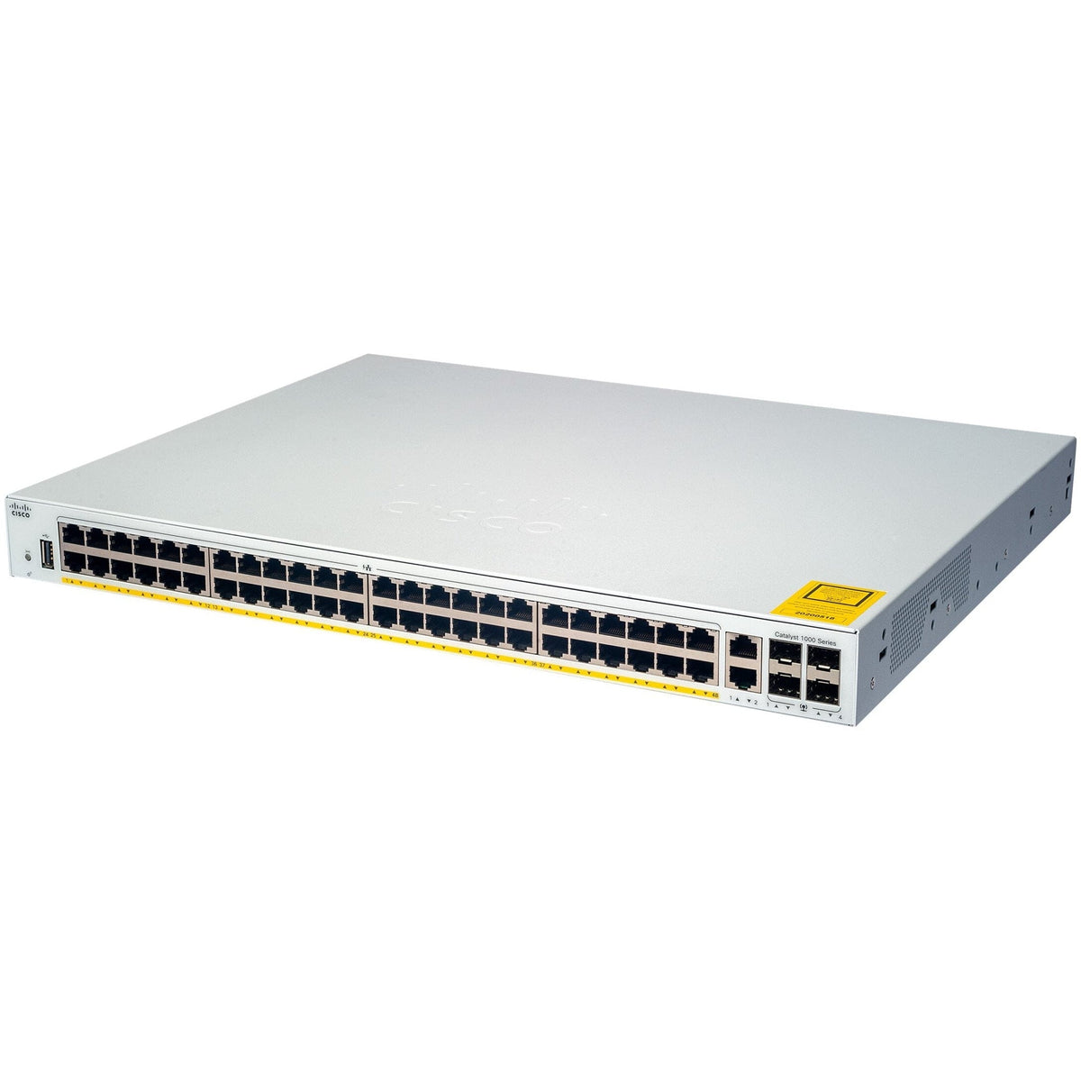 Cisco 48x 10/100/1000 Ethernet PoE+ and 370W PoE budget ports, 4x 1G SFP uplinks Switch - C1000-48P-4G-L Refurbished
