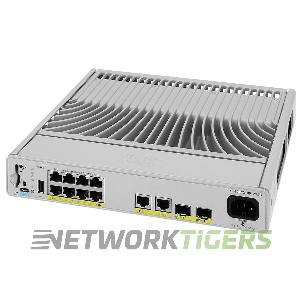 NEW Cisco C9200CX-8P-2X2G-E 8x 1GB PoE+ RJ45 2x 1GB RJ45 2x 10GB SFP+ Switch
