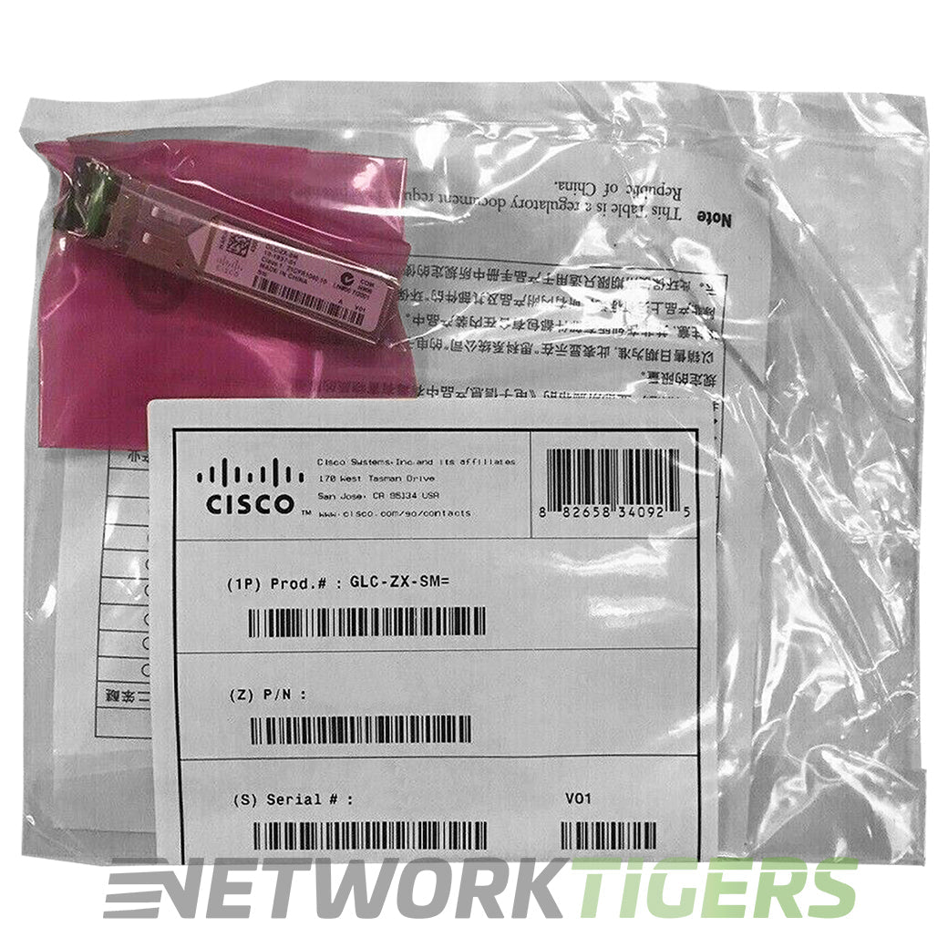 NEW Cisco GLC-ZX-SM 1GB BASE-ZX 1550nm 80km LC SMF SFP Transceiver
