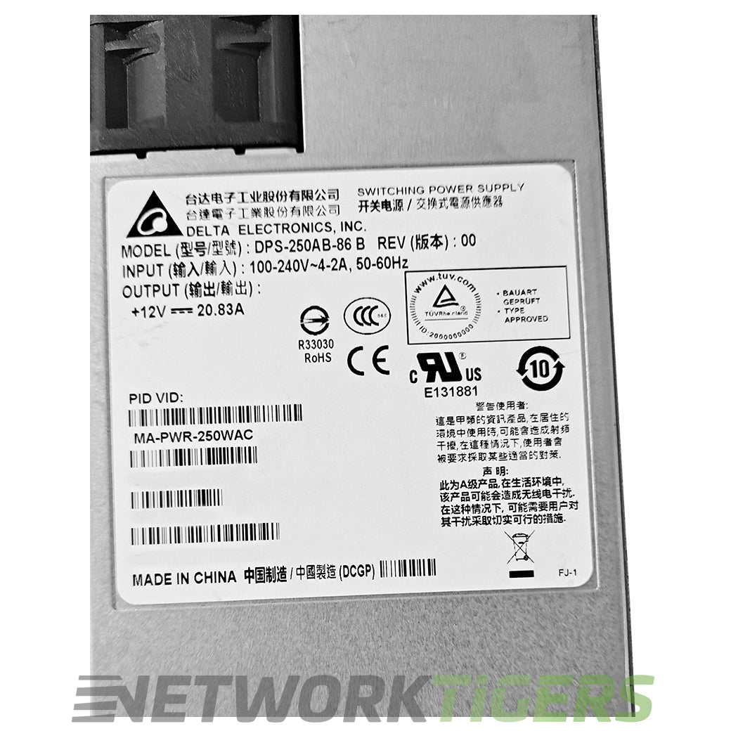 Cisco Meraki MS250 Series MA-PWR-250WAC 250W AC Non-PoE Switch Power Supply