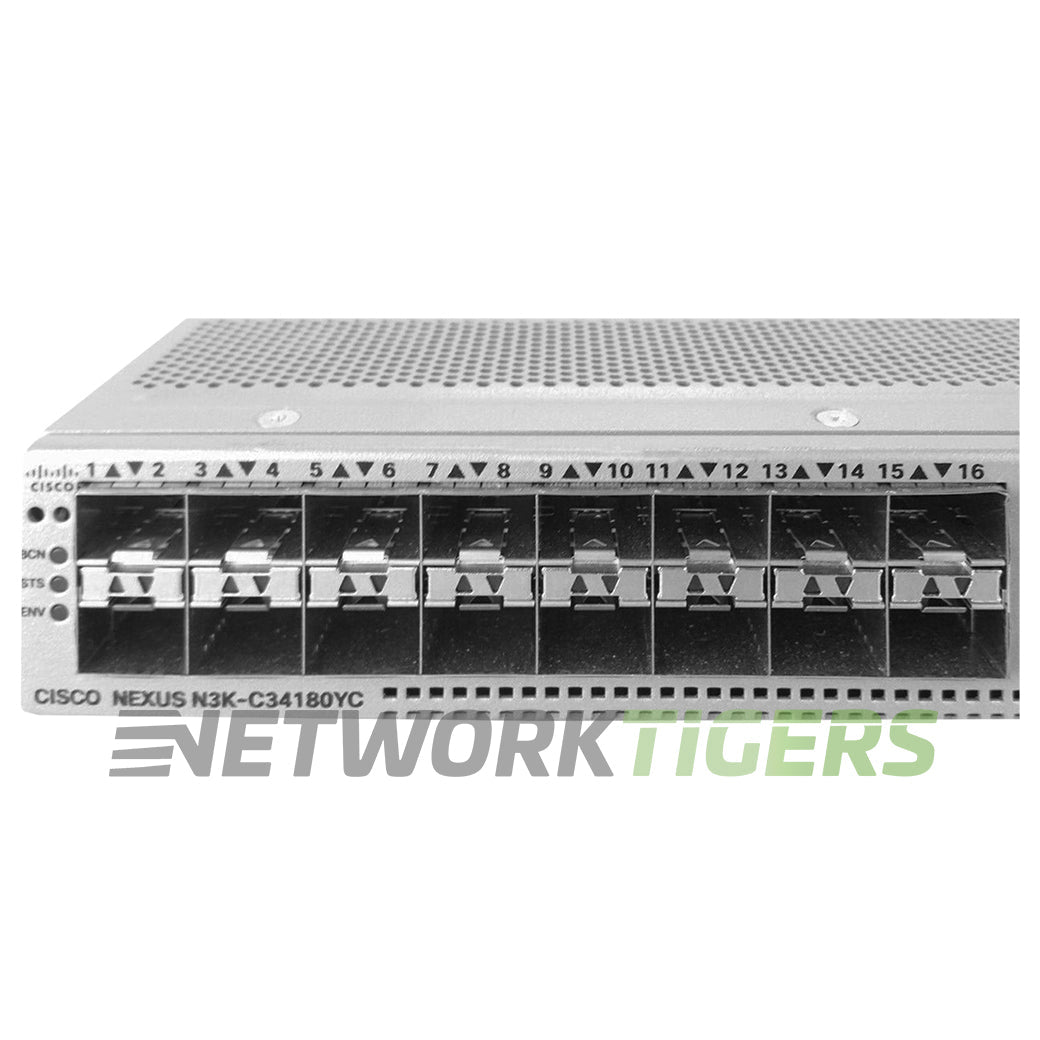 NEW Cisco N3K-C34180YC 48x 25GB SFP+ 6x 100GB QSFP28 Back-to-Front Air Switch