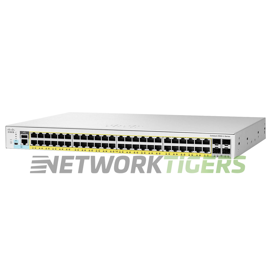NEW Cisco WS-C2960L-48PQ-LL 48x 1GB PoE+ RJ45 4x 10GB SFP+ Switch