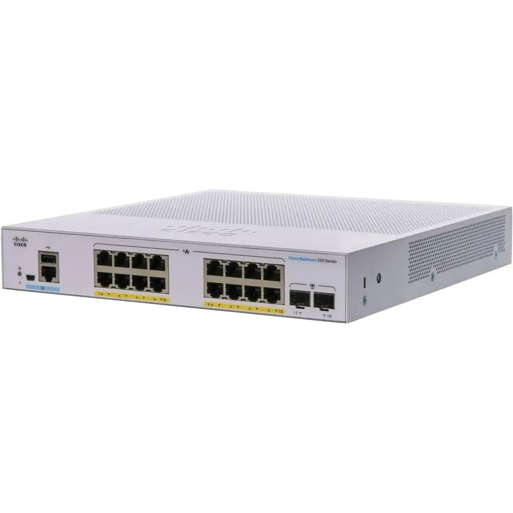 Cisco CBS350-16FP-2G-NA 16-Port Gigabit PoE+ Managed Switch 240W 2x SFP - Refurbished