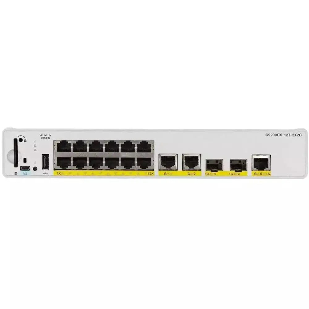 Cisco C9200CX-12T-2X2G-A Catalyst 9200CX 12-Port Compact L3 Managed Switch 2x10G SFP+ Network Advantage - Refurbished
