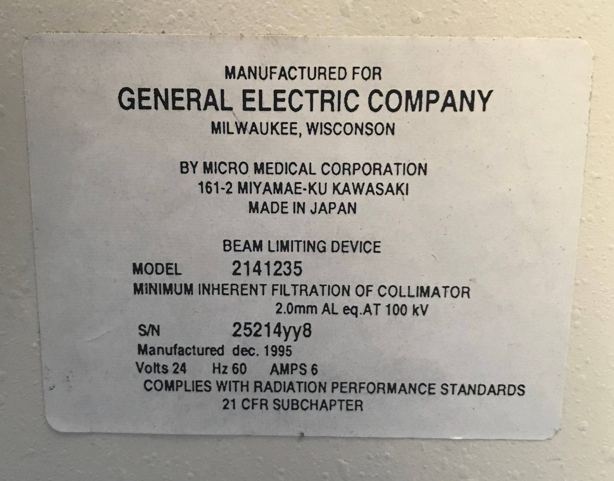 Collimator (2141235 )GE