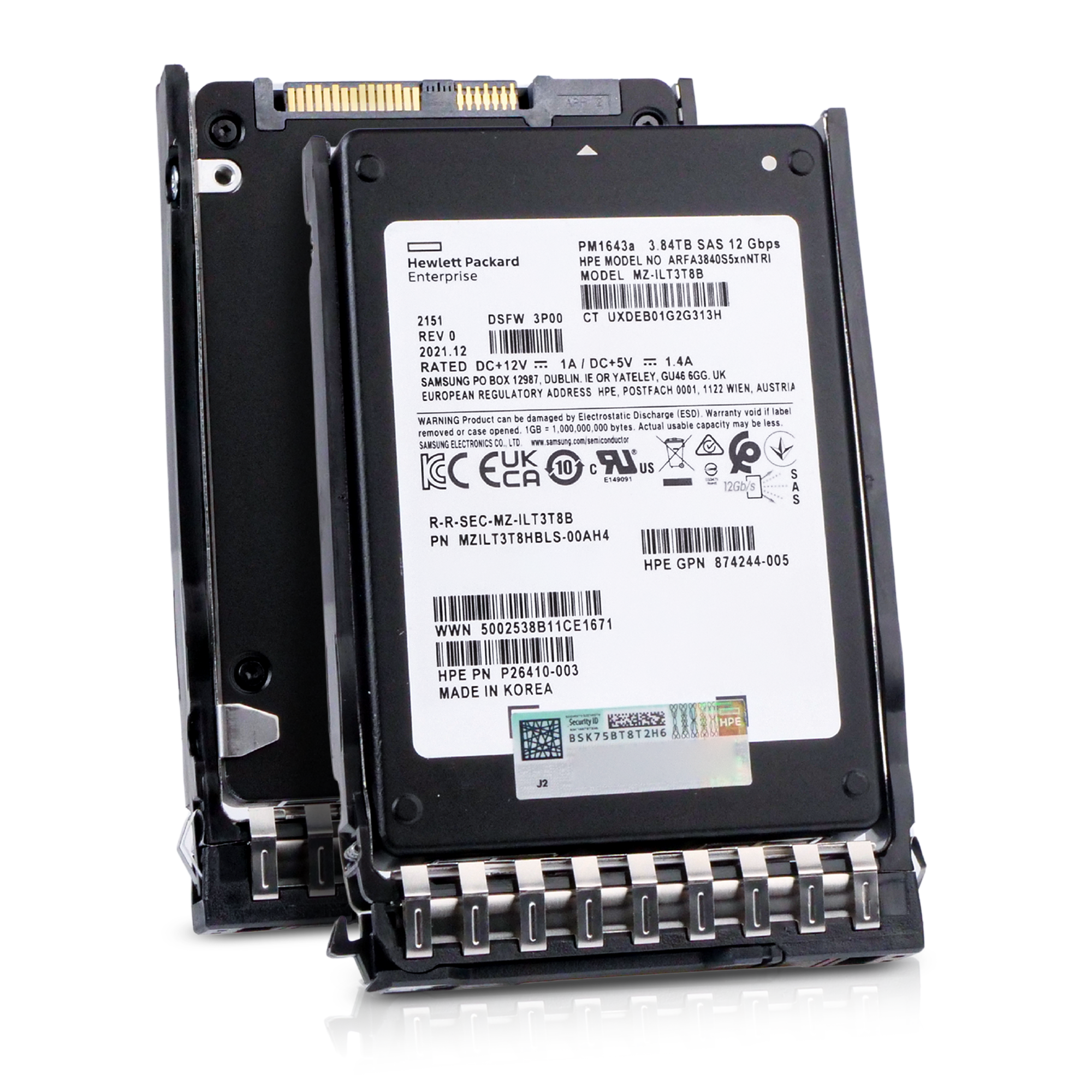 HP Generation 11 VO003840JWZJK P15848-003 3.84TB 1 DWPD SAS 12Gb/s 3D TLC 2.5in Refurbished SSD