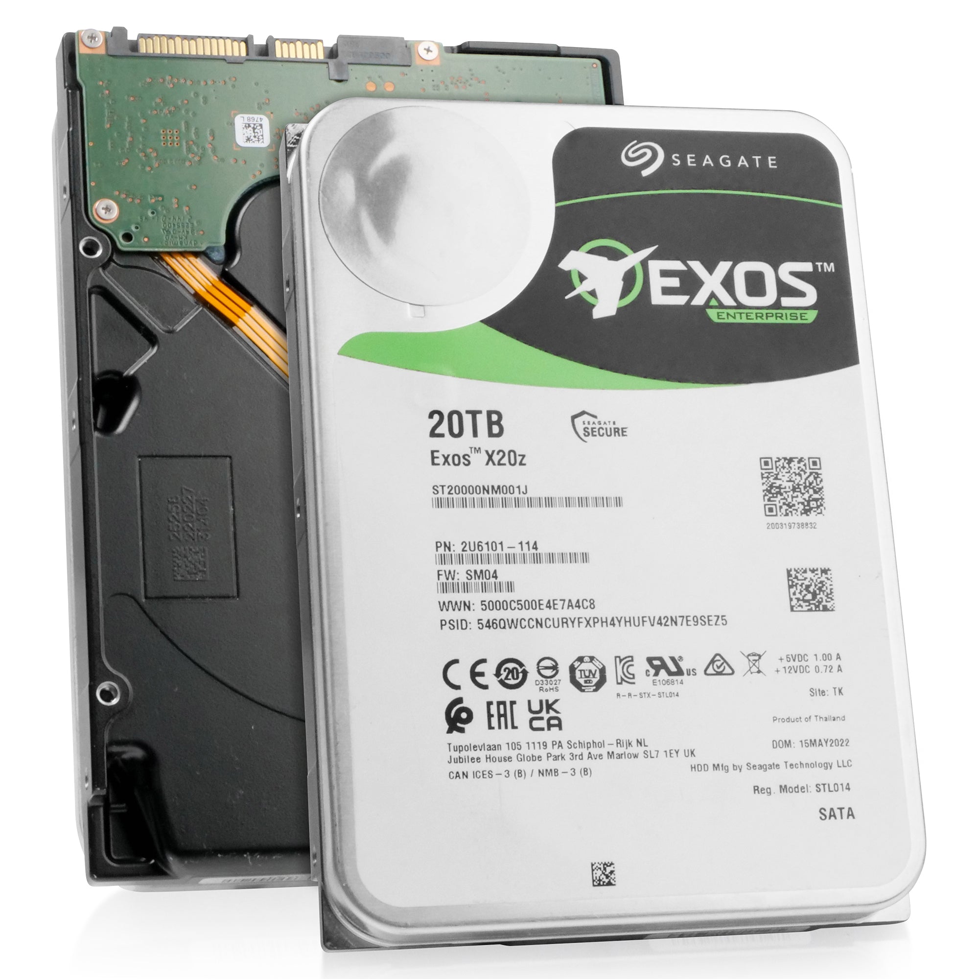 Seagate Exos X20z Host Managed SMR ST20000NM001J 20TB 7.2K RPM SATA 6Gb/s 3.5in Refurbished HDD