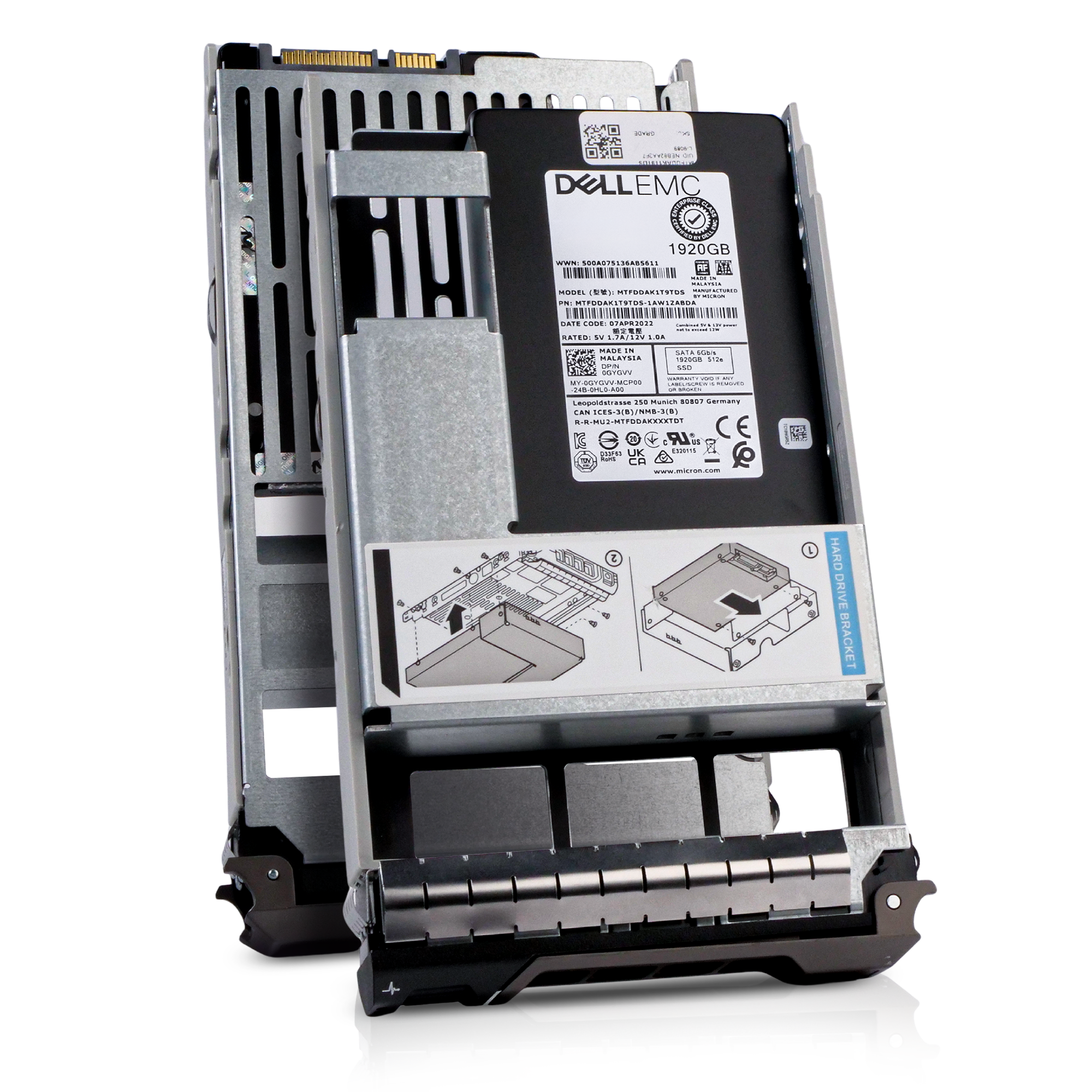 Dell G13 0GYGVV 1.92TB 1.5 DWPD SATA 6Gb/s 3D TLC 512e Hybrid 3.5in Refurbished SSD