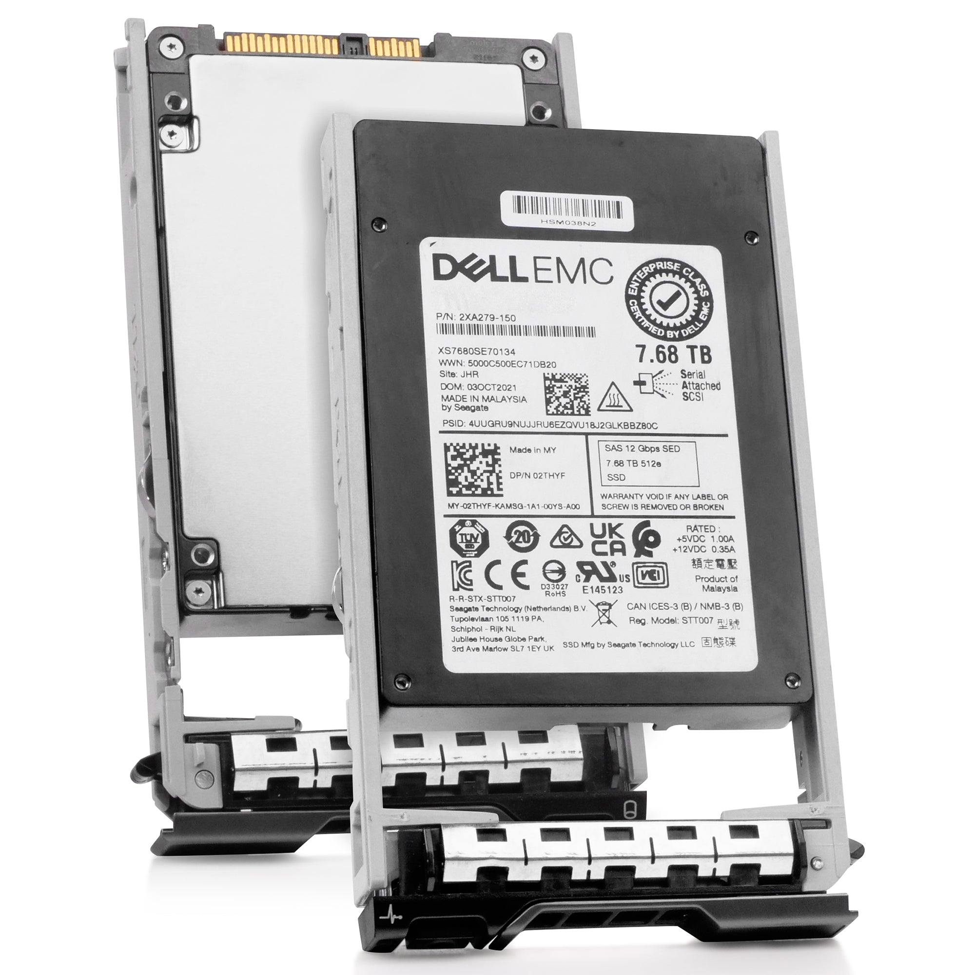 Dell G13 02THYF 7.68TB 1 DWPD SAS 12Gb/s 3D eTLC 2.5in Refurbished SSD