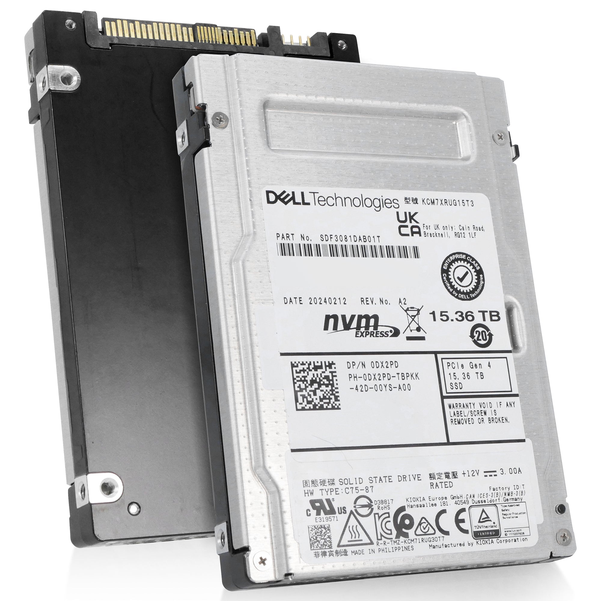 Kioxia CM7-R KCM7XRUG15T3 0DX2PD 15.36TB 1DWPD PCIe Gen 4.0 x4 8GB/s U.2 NVMe Read Intensive 3D TLC 2.5in Solid State Drive